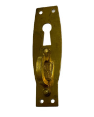 MANIGLIA CON PIASTRA OTTONE L. VERTICALE