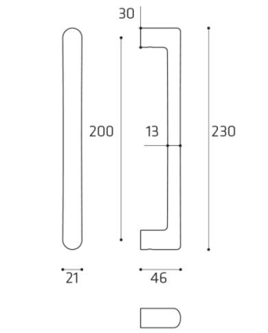 MANIGLIONE JOKER SENZA ROSETTA INT.200MM CROMO SAT