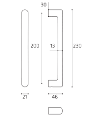 MANIGLIONE JOKER SENZA ROSETTA INT.200MM CROMO SAT