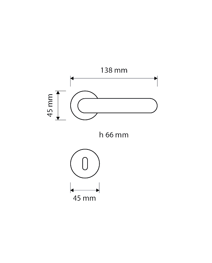 MANIGLIA DALIA PB C/ROSETTA 101/45 PATENT BM