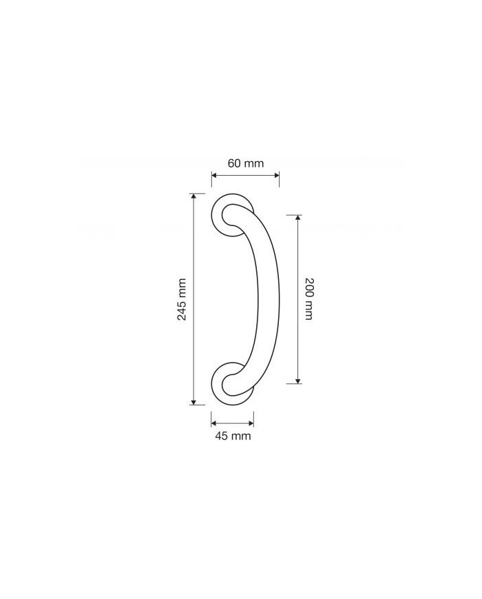 MANIGLIONE GARDA INT.200 MM CS