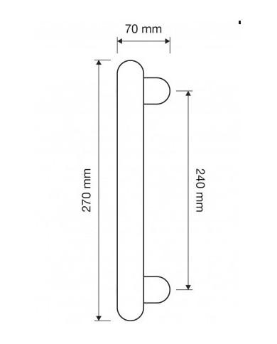 MANIGLIONE DELFINO INTERASSE 240MM CS