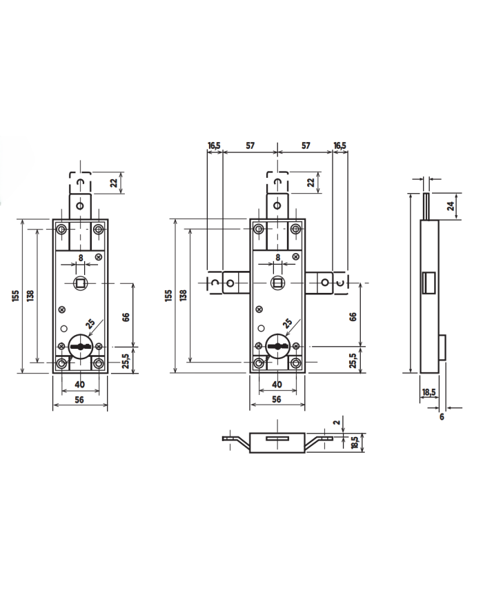 SERRATURA POTENT BASCULANTE DM 1640