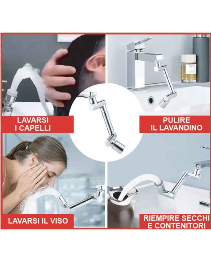 RUBINETTO RUOTABILE IN METALLO CROMATO 180°