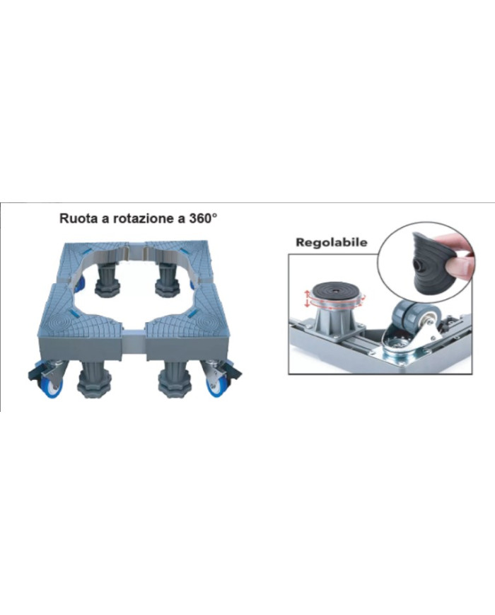 CARRELLO LAVATRICE ROTAZIONE 360° 42-65CM