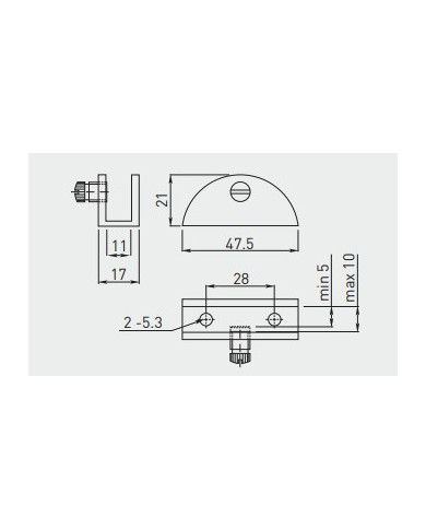 REGGICRISTALLO CROMO LUCIDO 47.5X21 MM