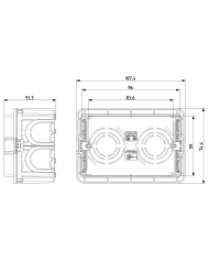 SCATOLA INCASSO 3POSTI  VIMAR 96X49.8MM