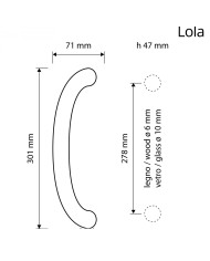 MANIGLIONE LOLA INTERASSE 278MM CROMO SATINATO