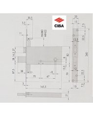 SERRATURA FASCIA TRIPLICE DM E70 CATENAC. E SCROCC