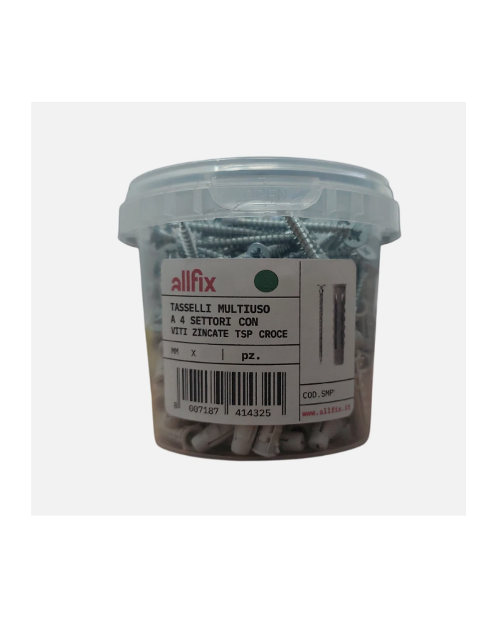 BARATTOLO DA 150 PZ TASSELLO F4 5 MM +VITE 3.5X30