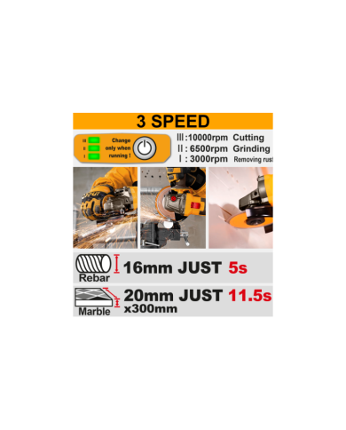 SMERIGLIATRICE 42V 1280W 115MM 2BAT+CARICABATTERIE
