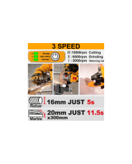 SMERIGLIATRICE 42V 1280W 115MM 2BAT+CARICABATTERIE