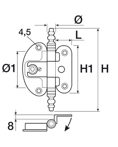 CERNIERE MOBILI BRONZO C/PREMONTAGGIO