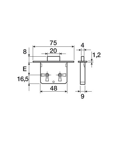 SERRATURA CASSETTO INCASSO MM.25
