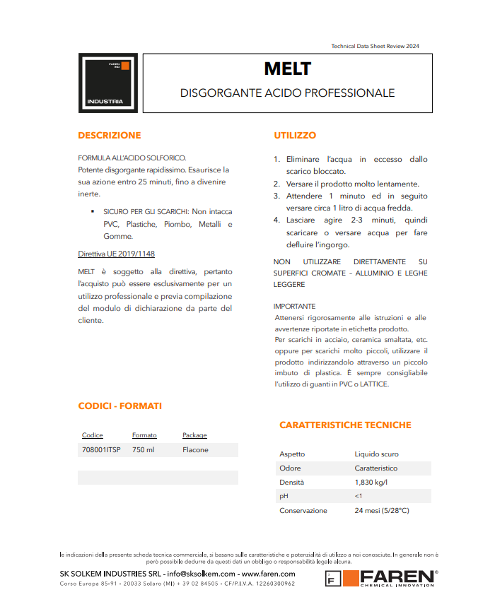 DISGORGANTE MELT CLASSIC LT 0.75