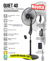 VENTILATORE PIANTANA CM 40 NERO